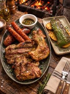 Parrillada de carne argentina a la brasa sin gluten en Los Troncos Alicante